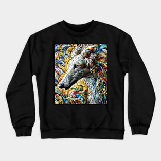 Beatuiful borzoi, stained glass. I love borzois. Crewneck Sweatshirt